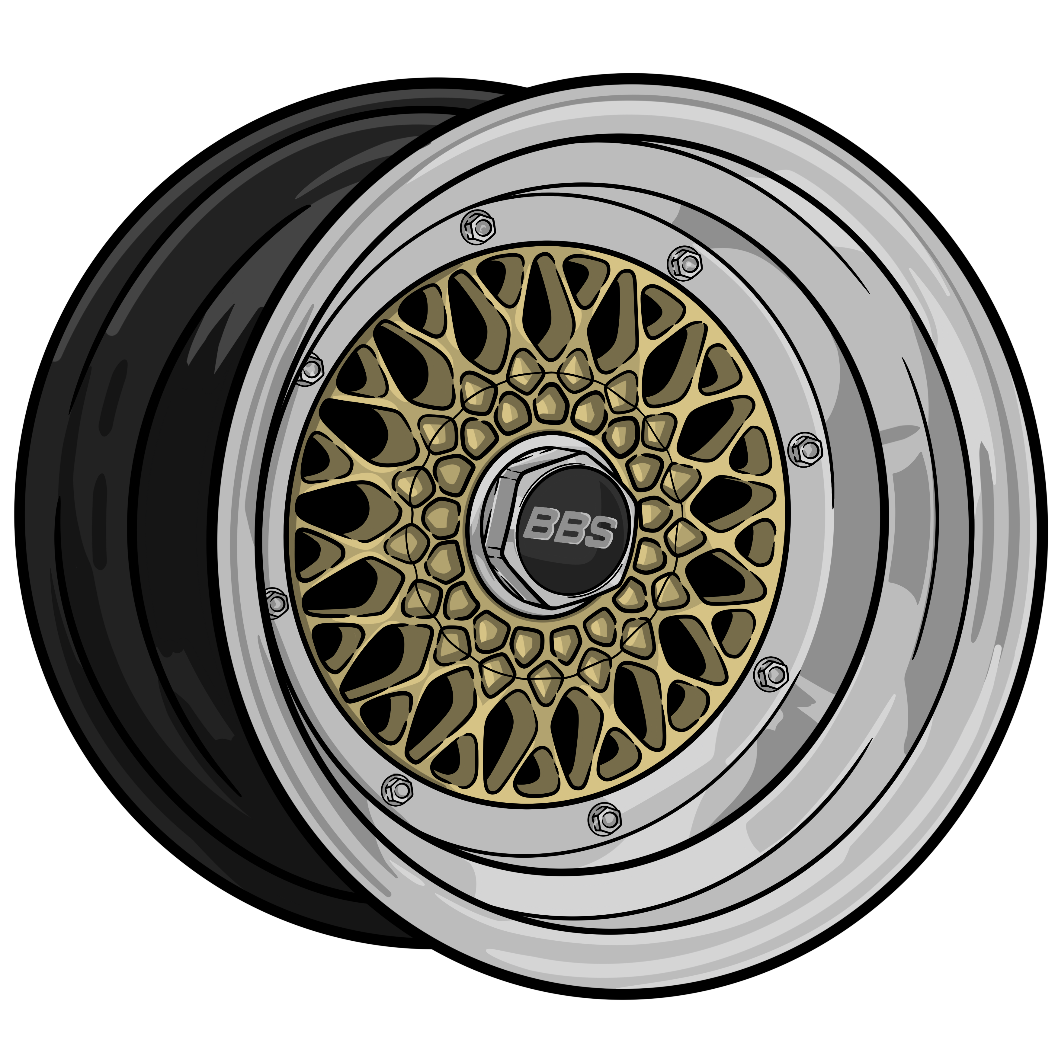 SMALL WHEEL DIECUT STICKER