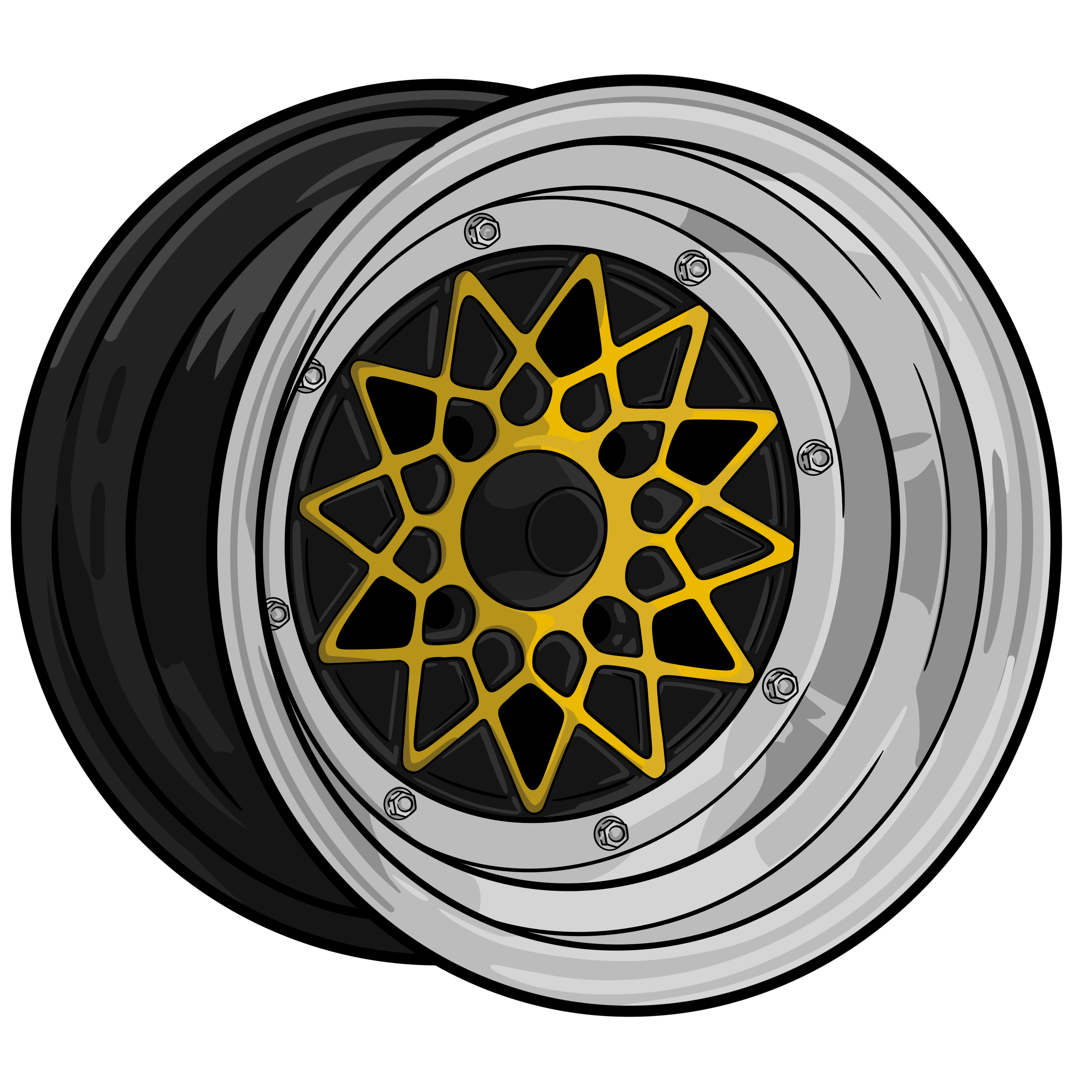 SMALL WHEEL DIECUT STICKER