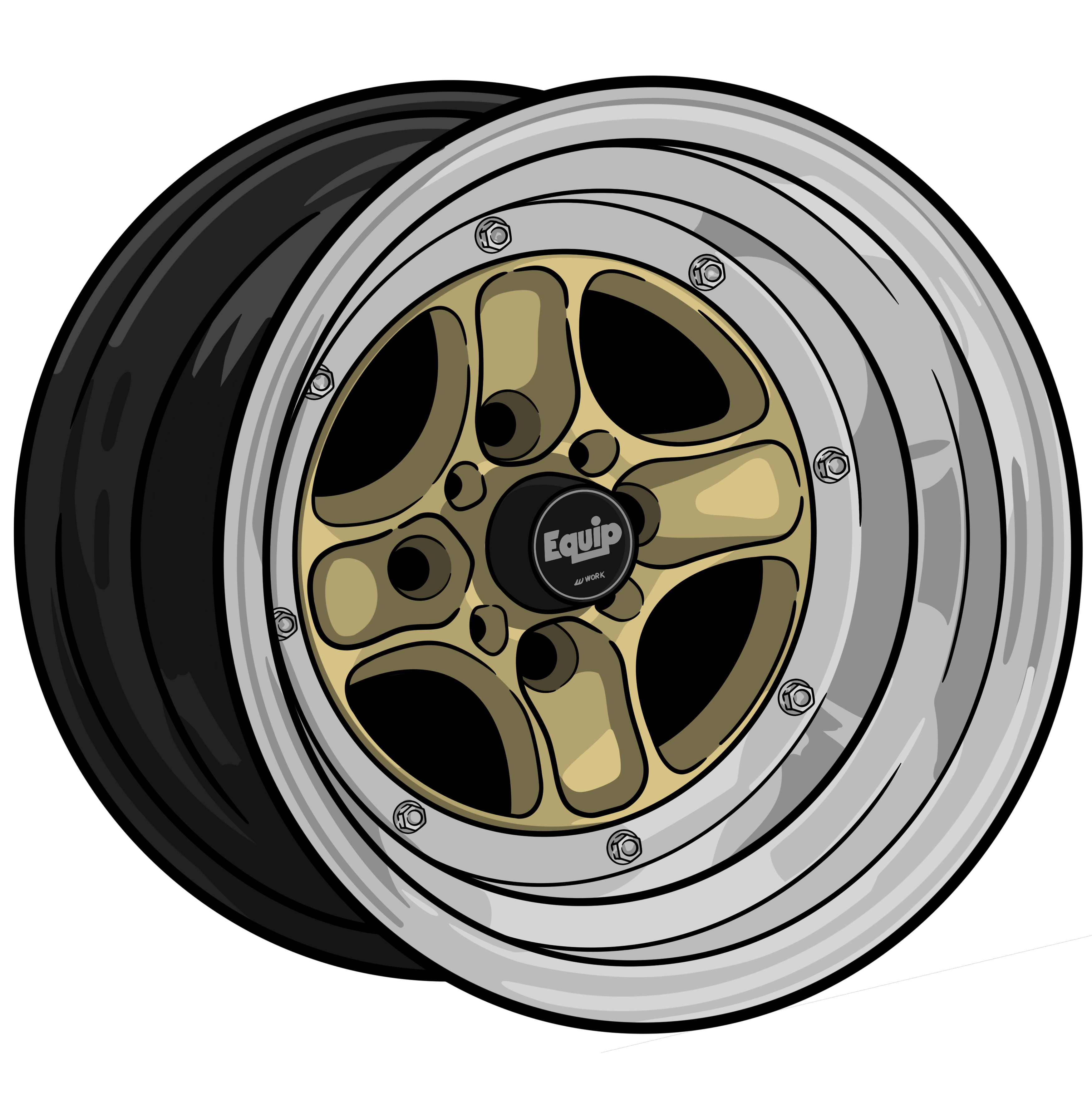 SMALL WHEEL DIECUT STICKER